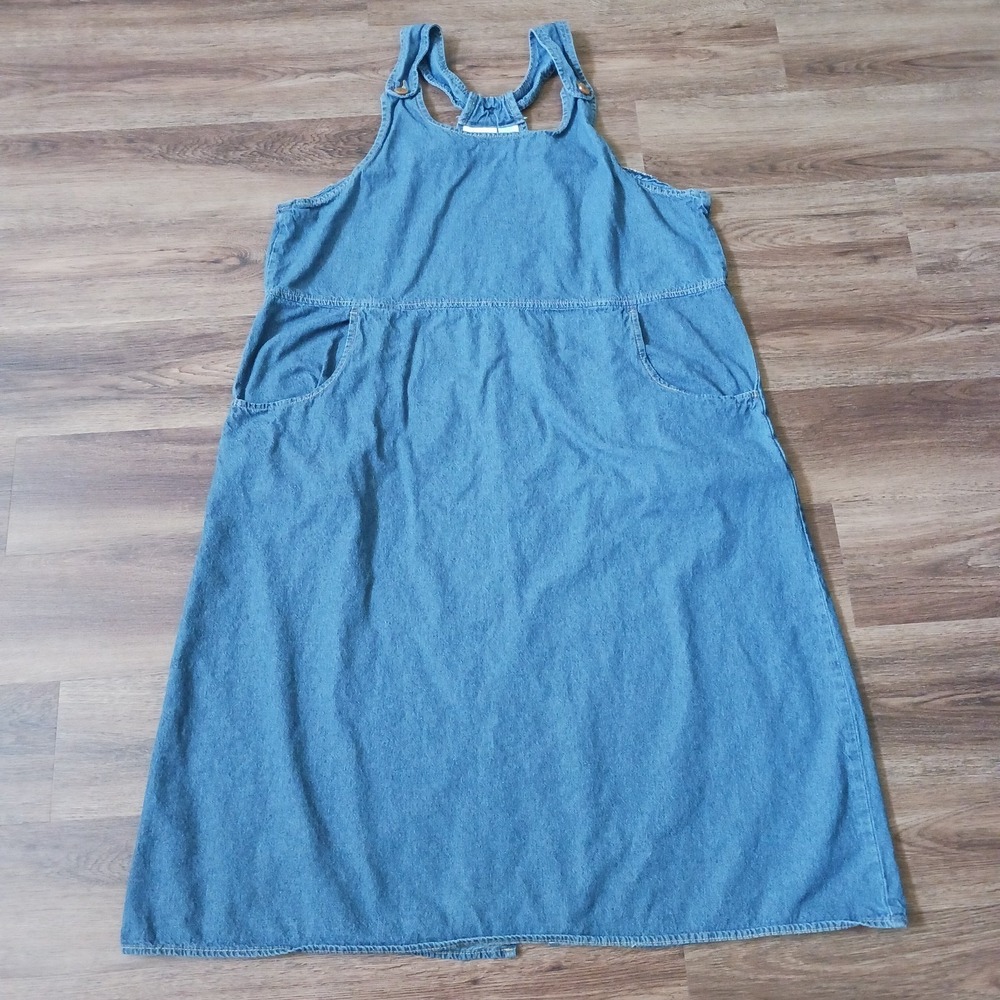 The Vermont Country Store Denim‎ Jumper Dress Size 1X Midi Country Modest